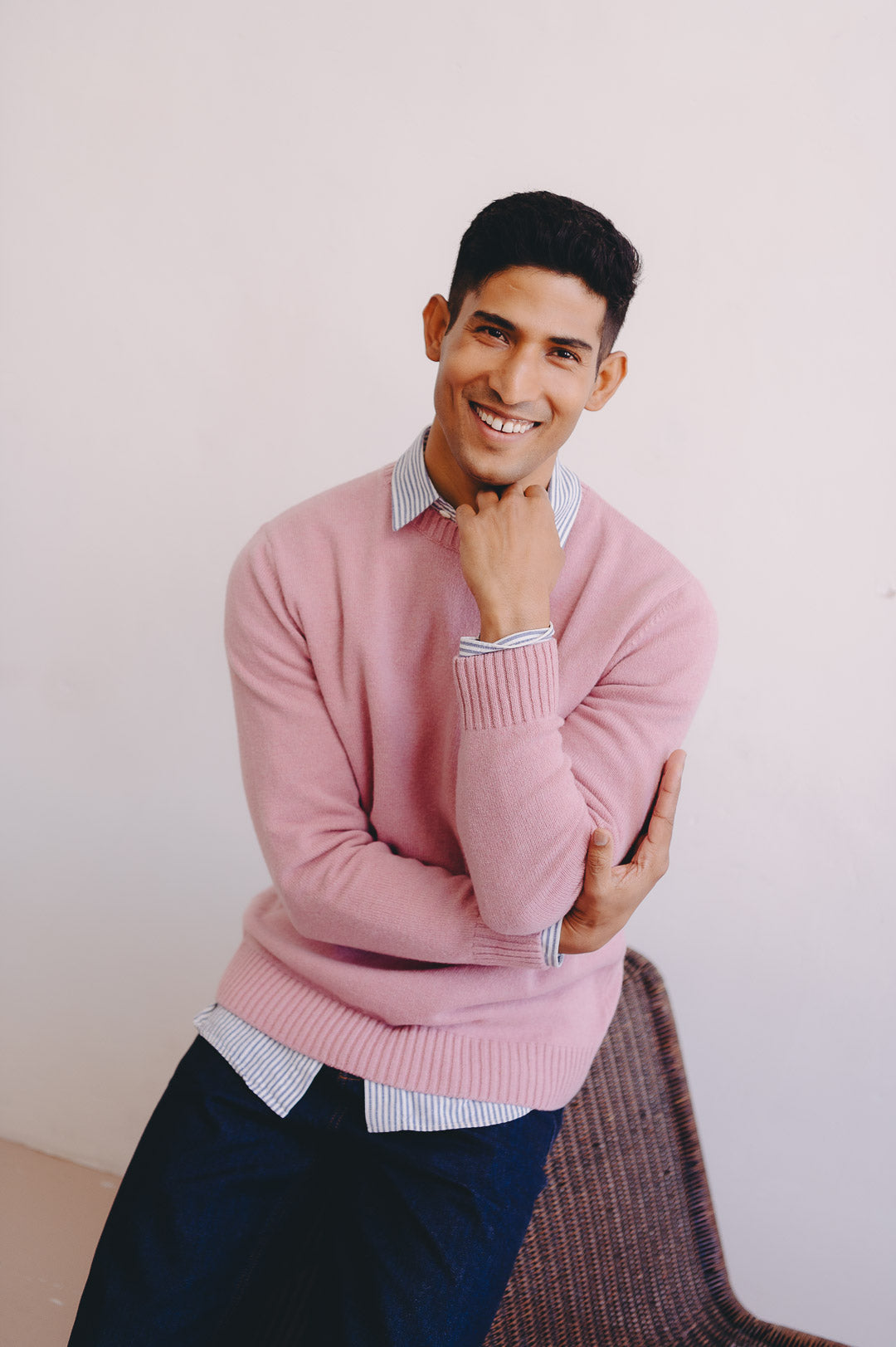 Dusty Pink Lambswool Crew Neck Jumper, Crew Neck Jumper - SIRPLUS