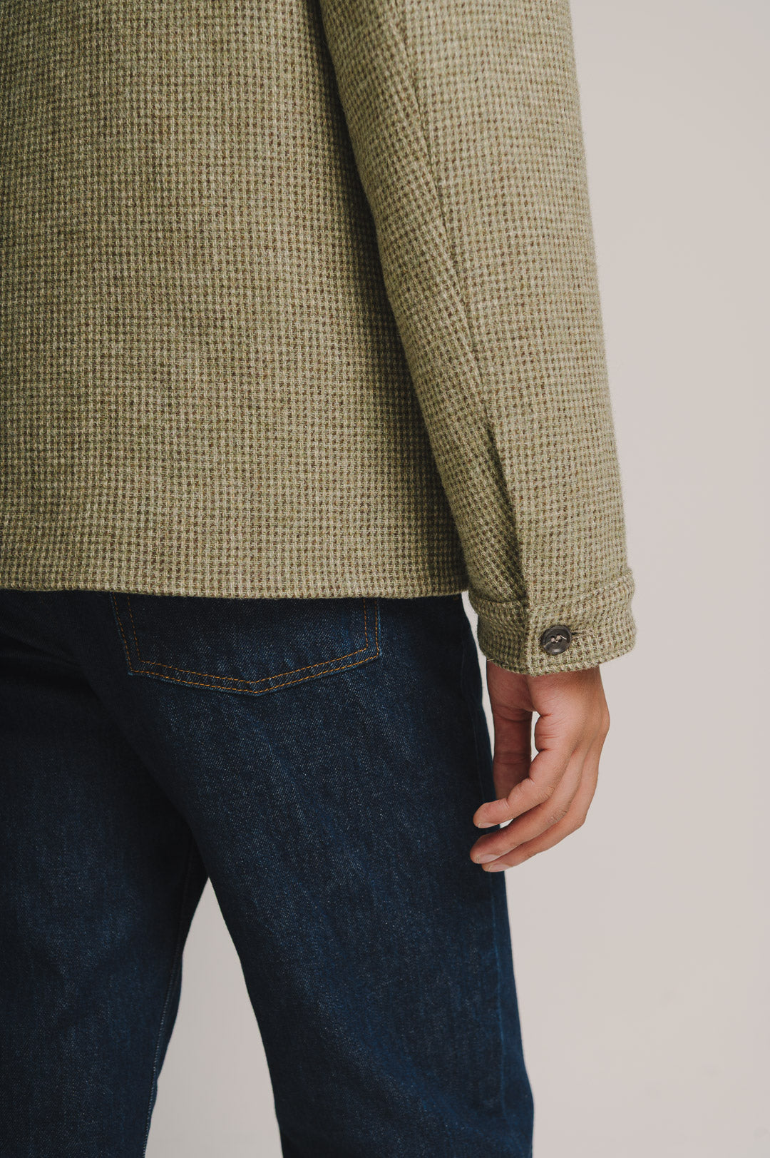 Soft Green Tweed Wool Chore Jacket