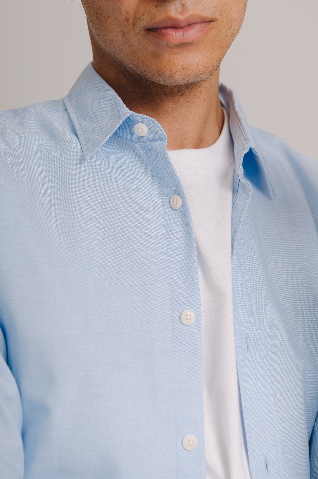 Pale Blue Oxford Collared Shirt