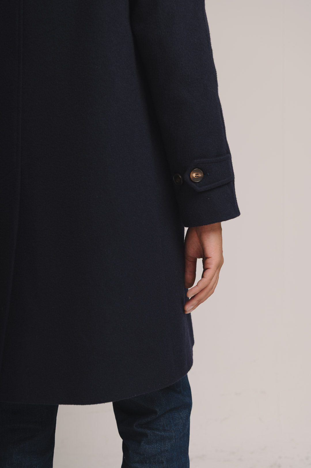 Navy Cashmere Raglan Overcoat