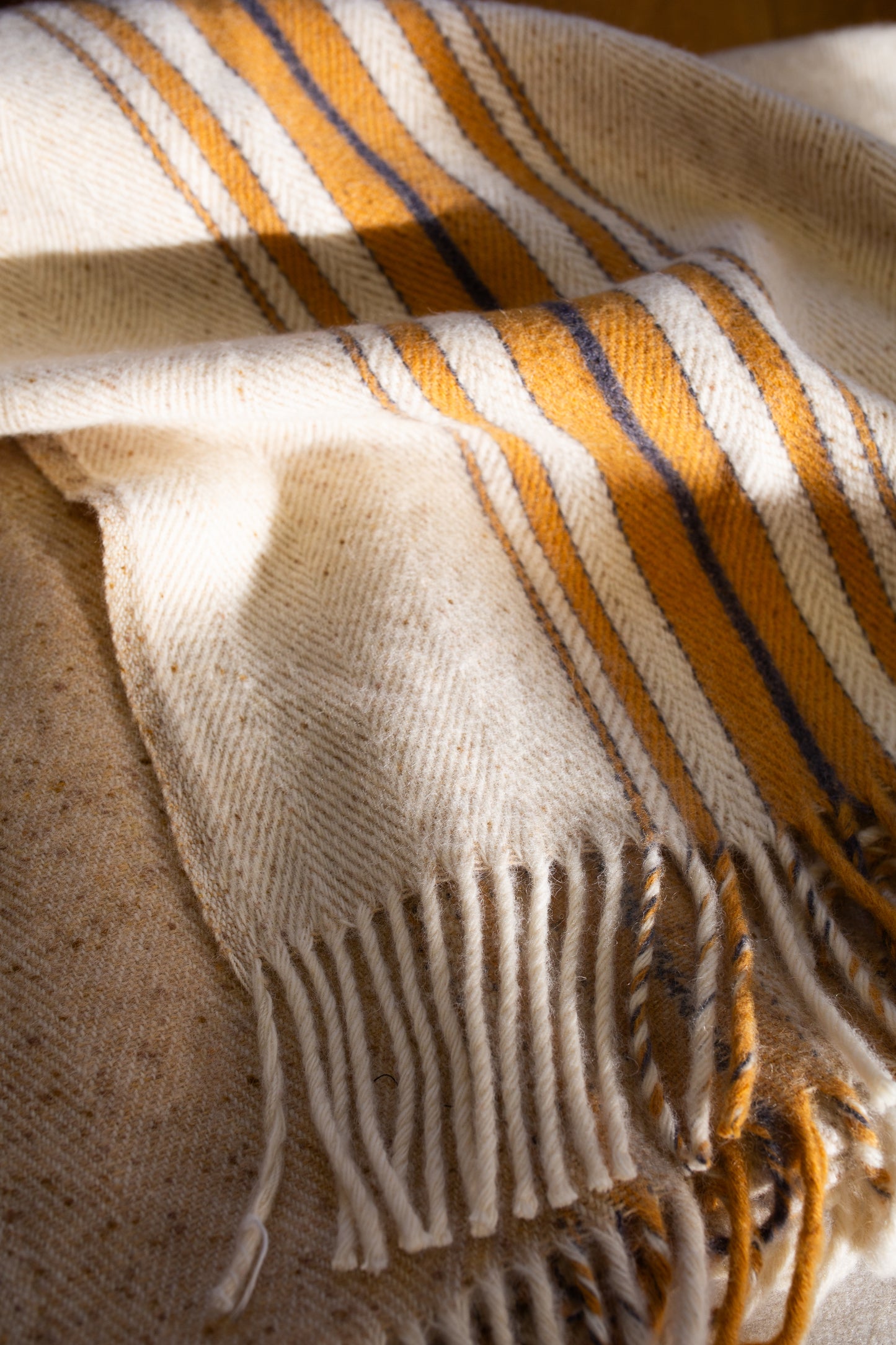 Oatmeal Stripe Wool Blanket - Limited Edition, Blanket - SIRPLUS