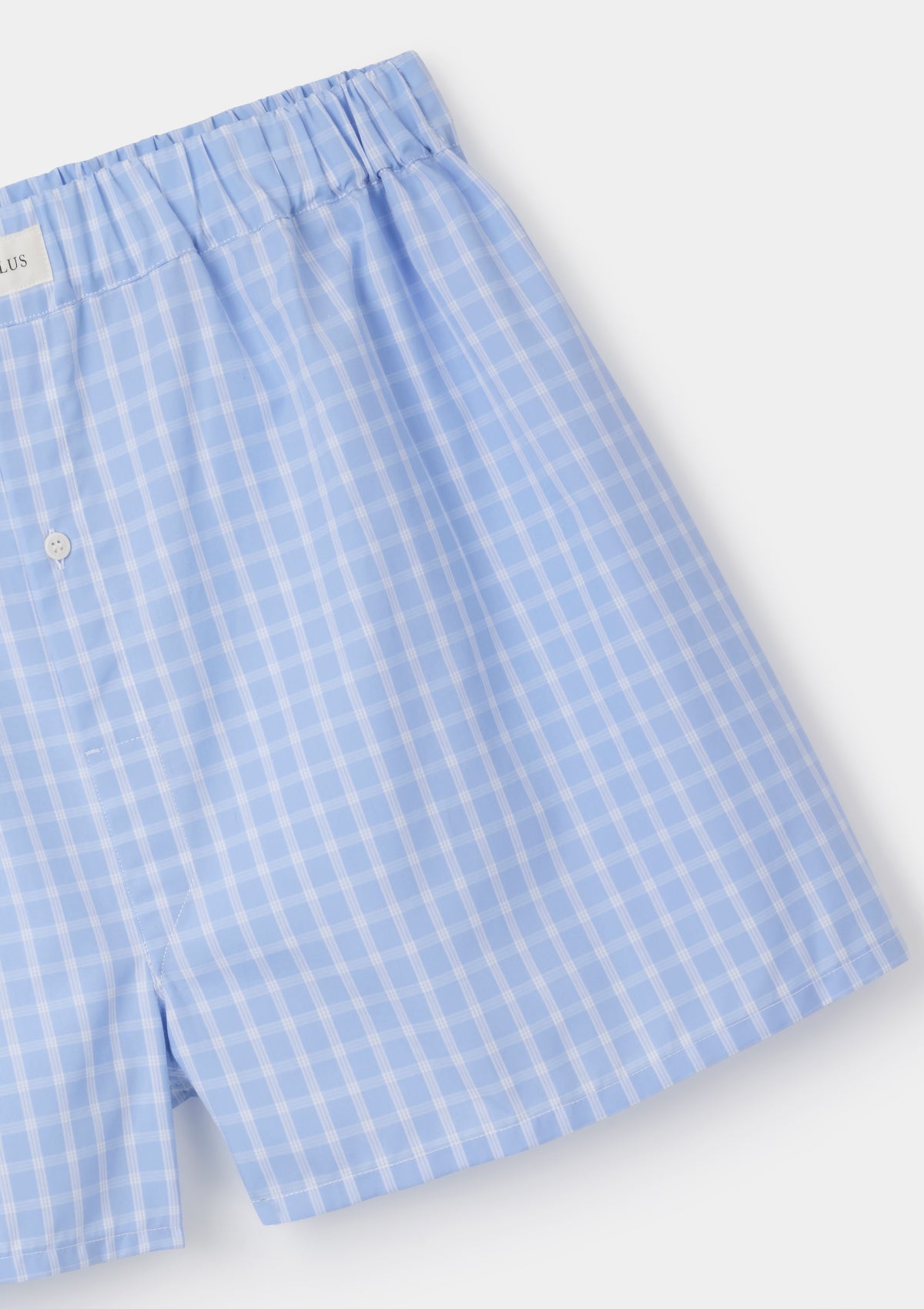 Sky Blue Check Cotton Boxer Shorts, Boxer Shorts - SIRPLUS