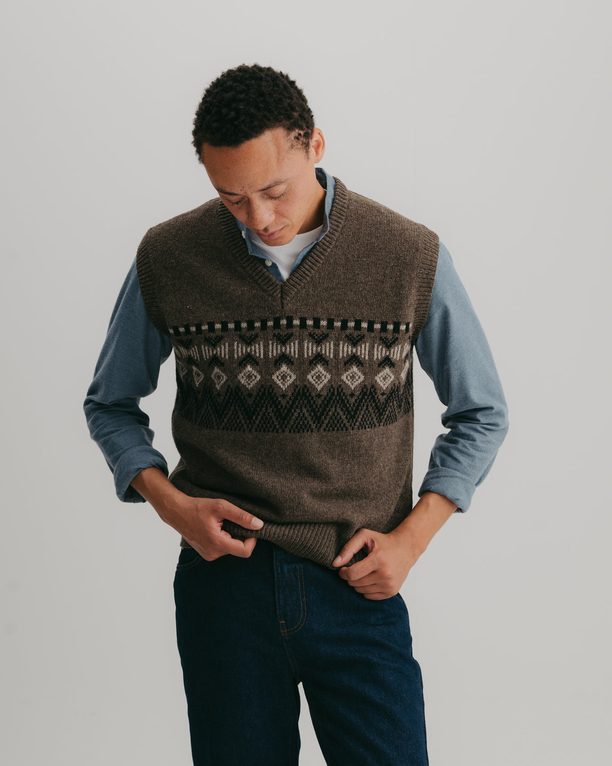 Brown Icelandic Style Lambswool Vest