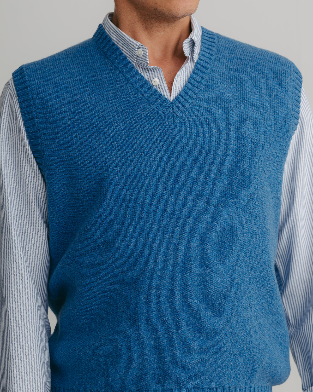 River Blue Lambswool Vest