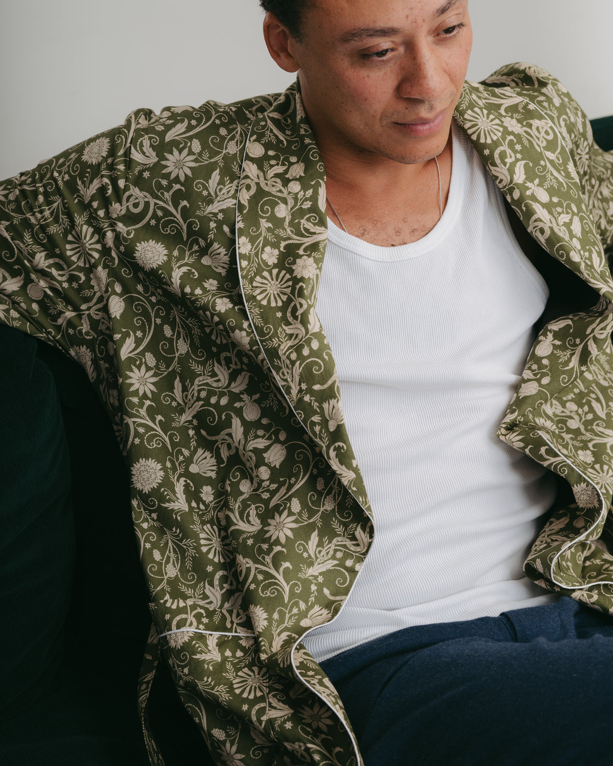 Green Ophidian Dressing Gown Made with Liberty Fabric, Dressing Gown - SIRPLUS