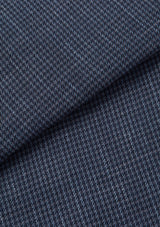 Blue Houndstooth Linen Casual Shirt, Overshirt - SIRPLUS