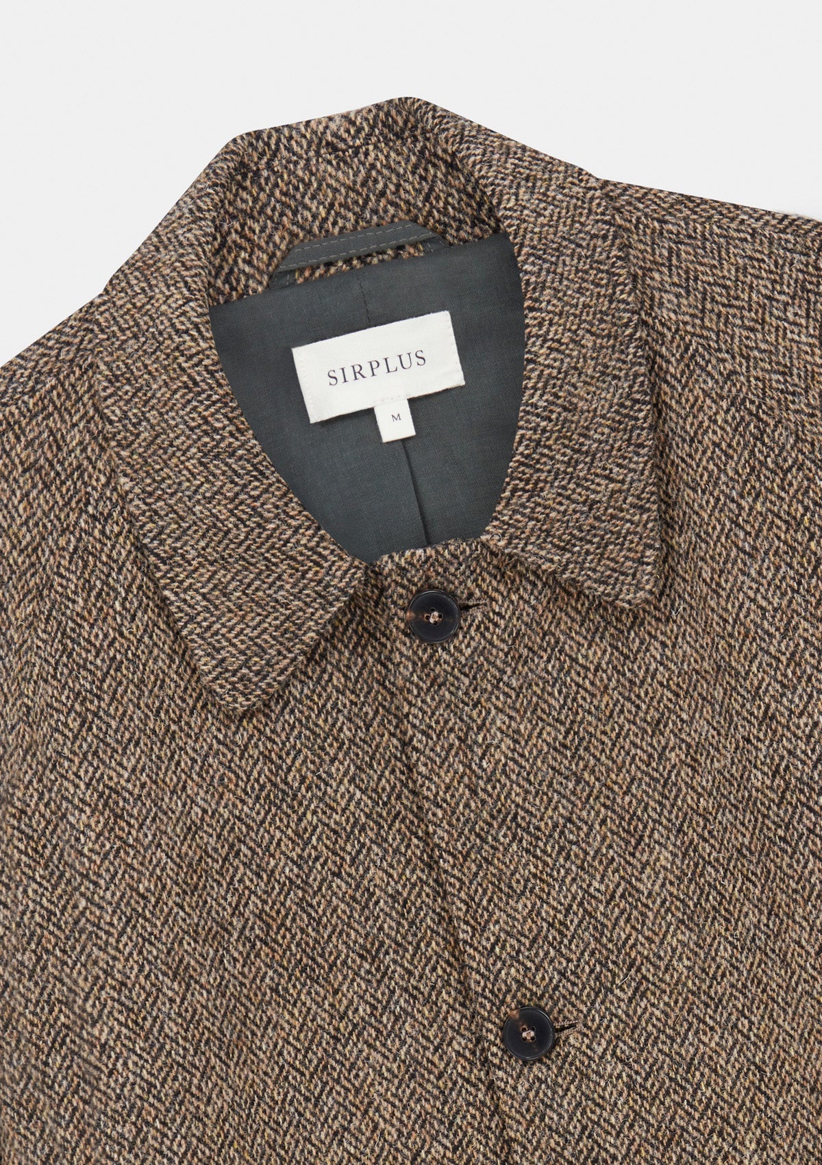 Brown Harris Tweed Herringbone Wool Raglan Overcoat, Coat - SIRPLUS