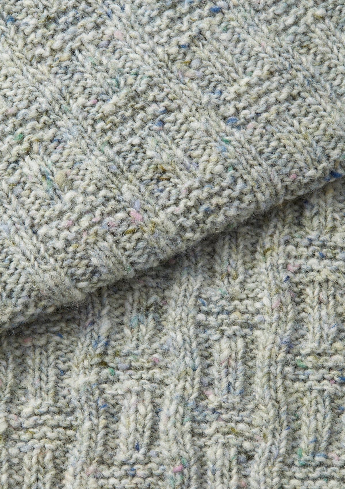 Mist Donegal Wool Cable Jumper, Crew Neck Jumper - SIRPLUS