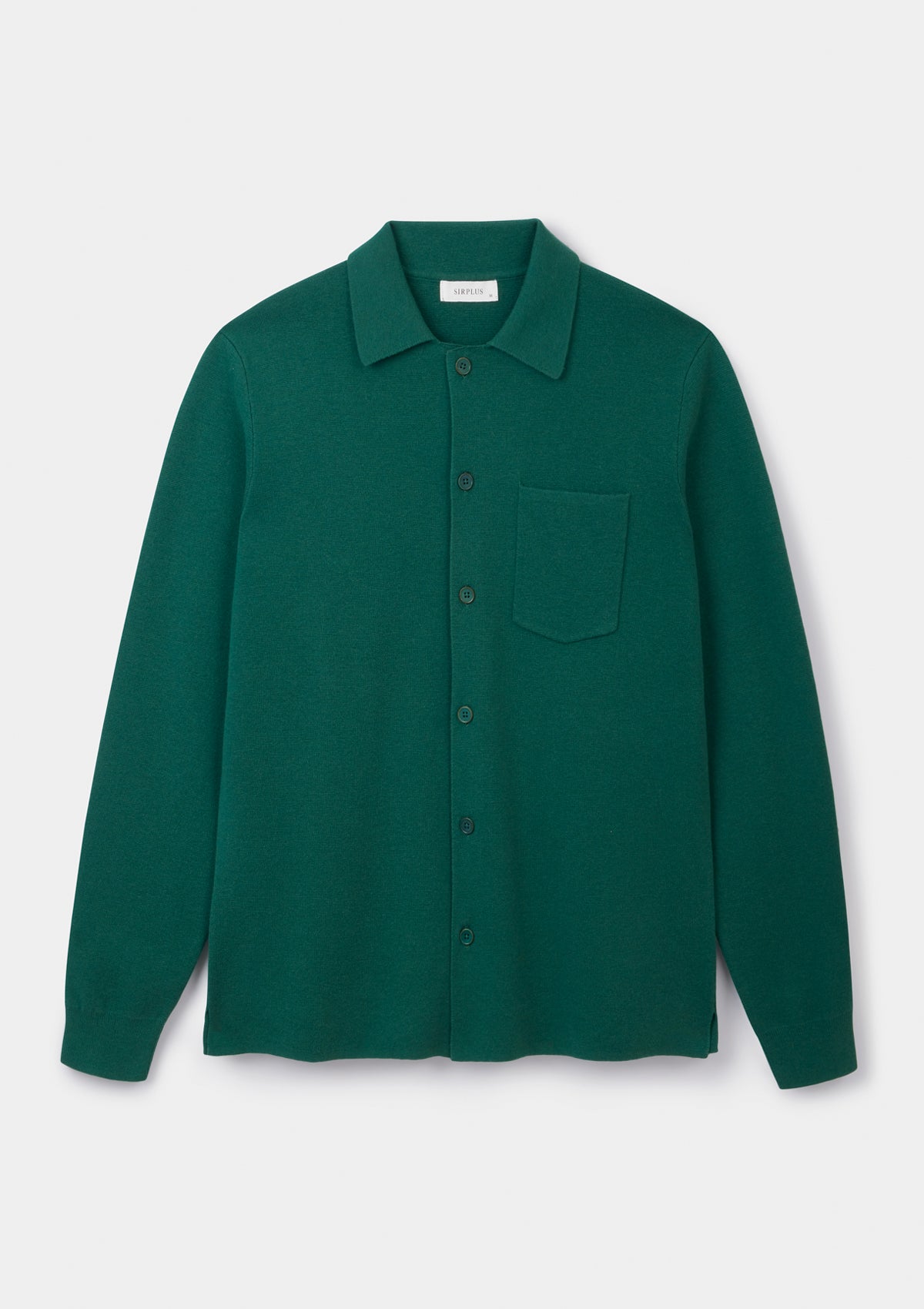 Lush Green Merino Knit Polo Shirt | SIRPLUS