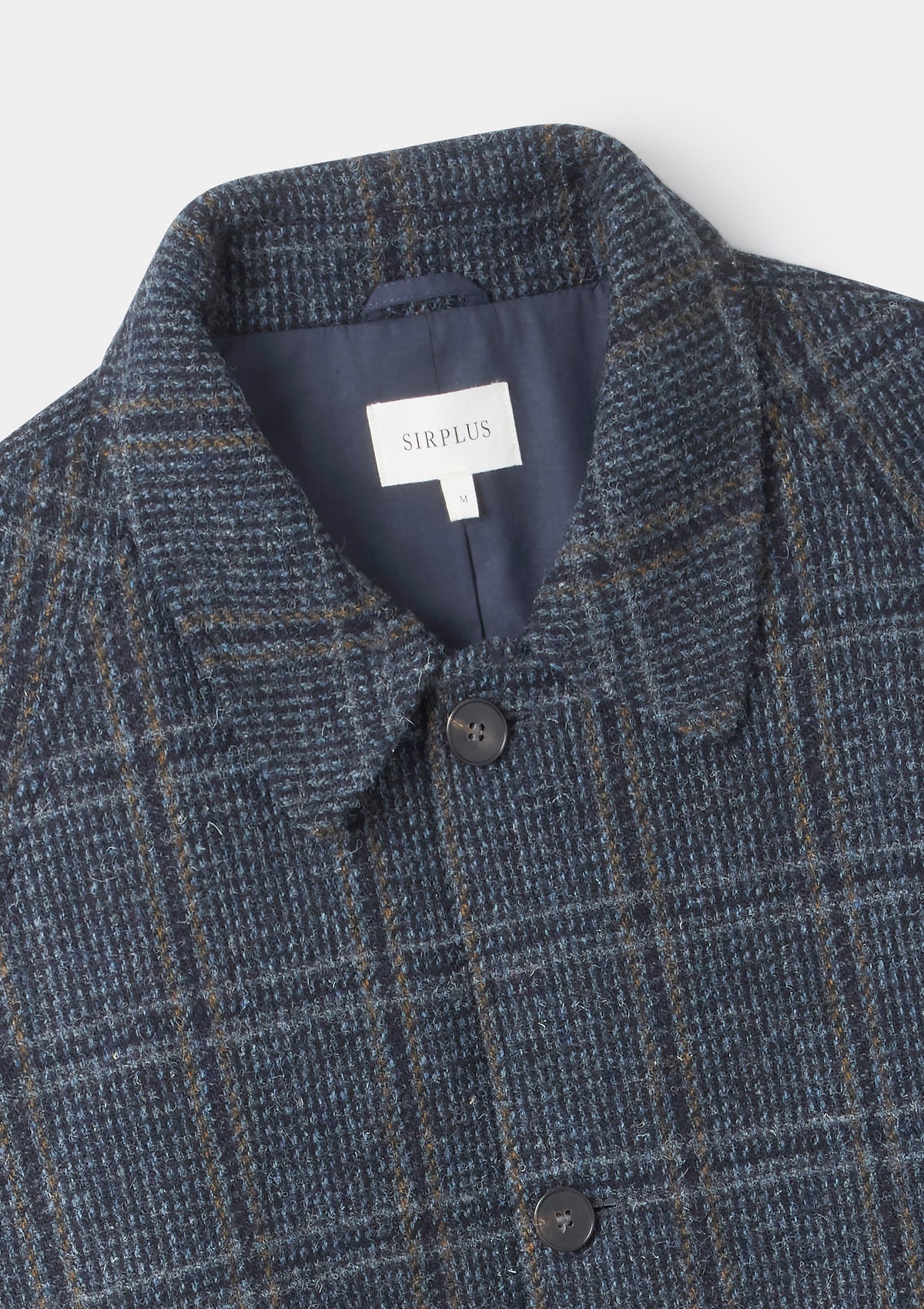 Charcoal Check Harris Tweed Wool Overcoat, Coat - SIRPLUS