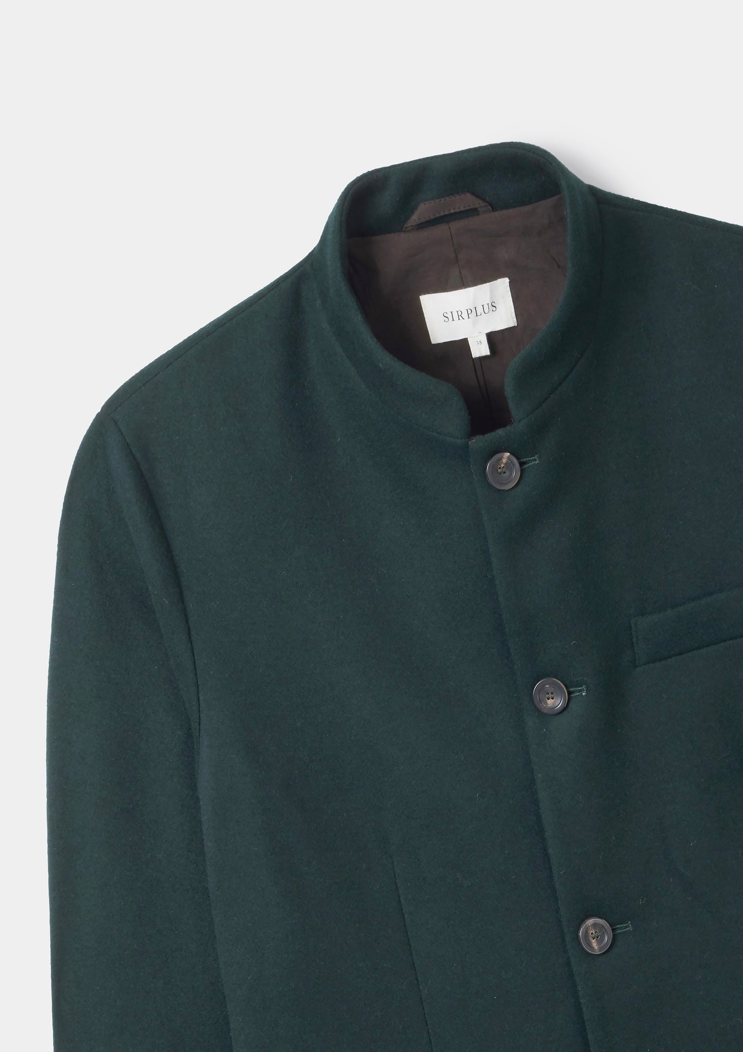 Forest Green Wool Cashmere Nehru Jacket, Nehru Jacket - SIRPLUS