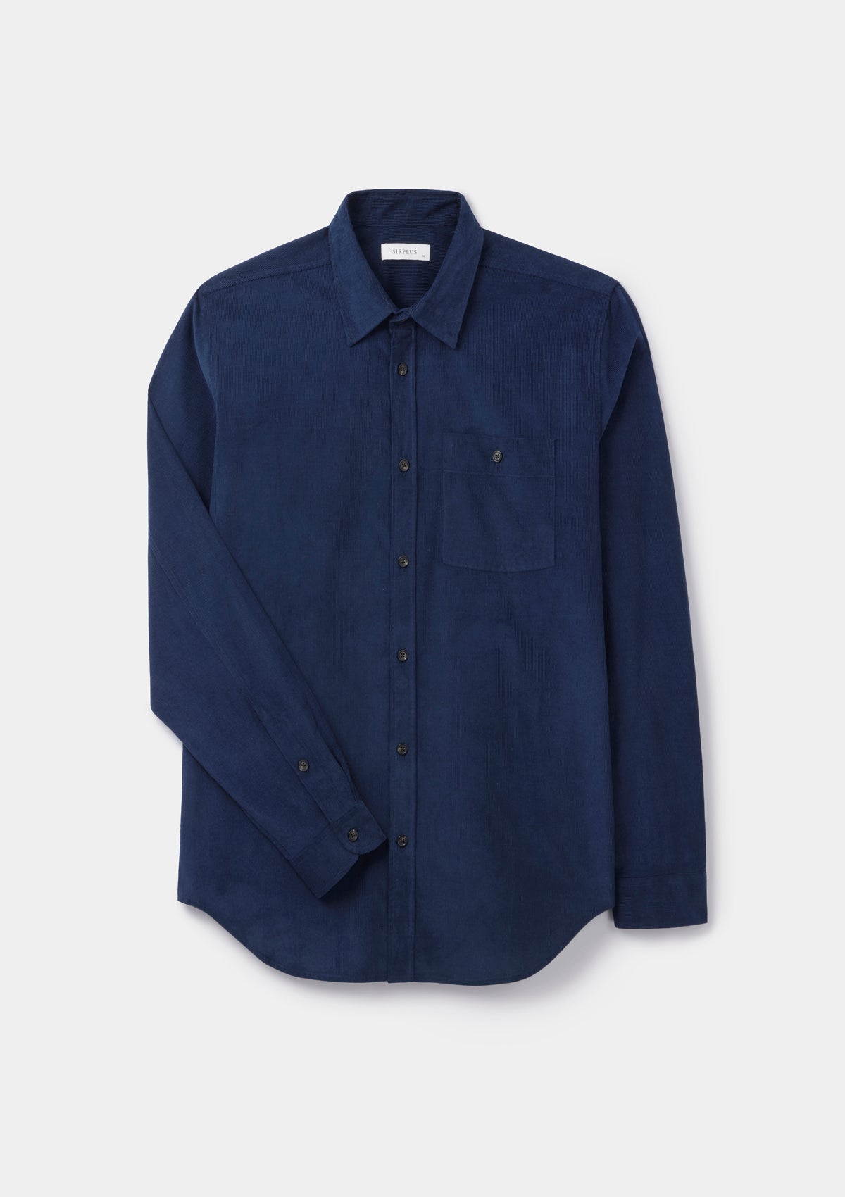 French Navy Needlecord Collared Shirt