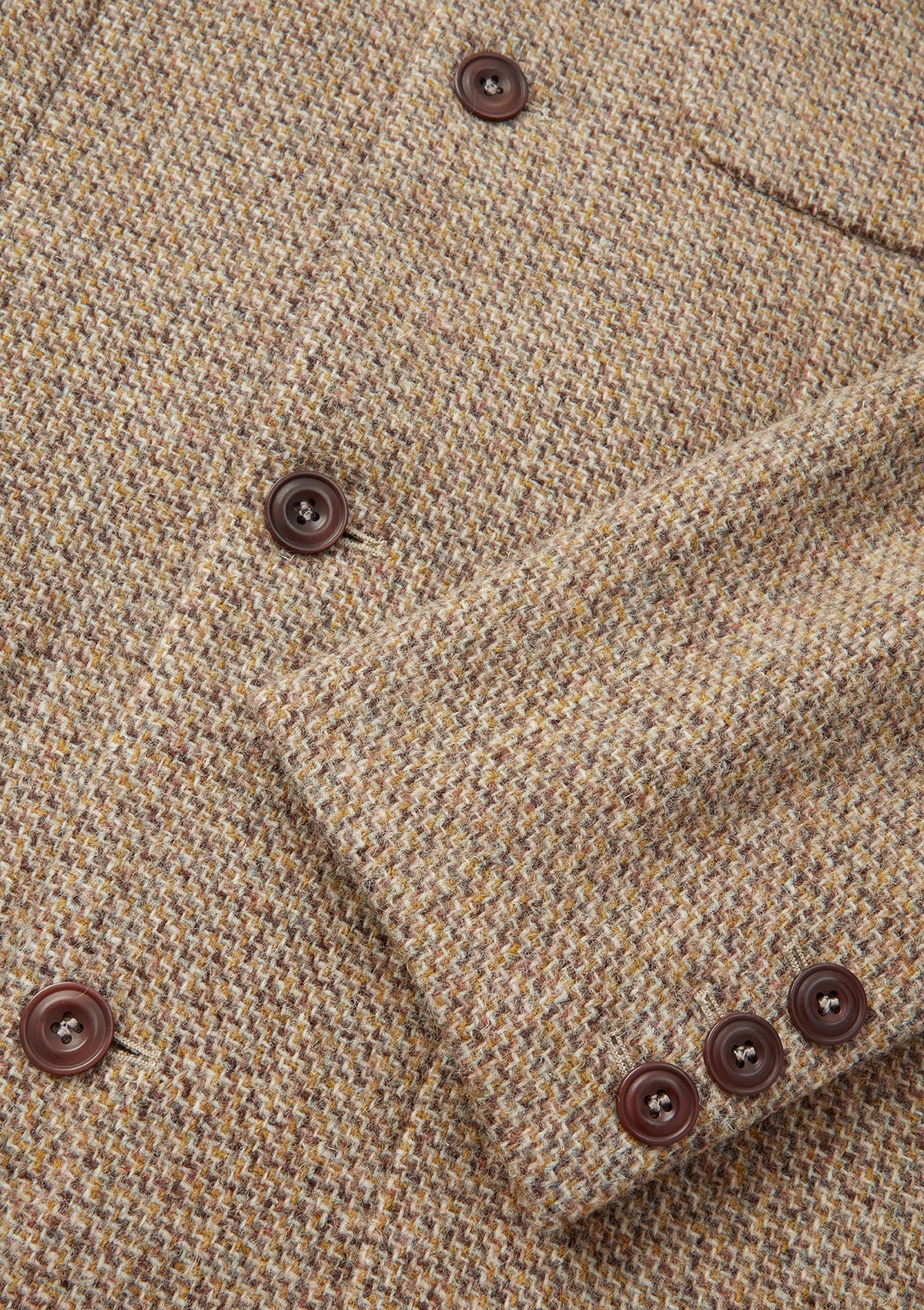 Golden Brown Harris Tweed Nehru Jacket