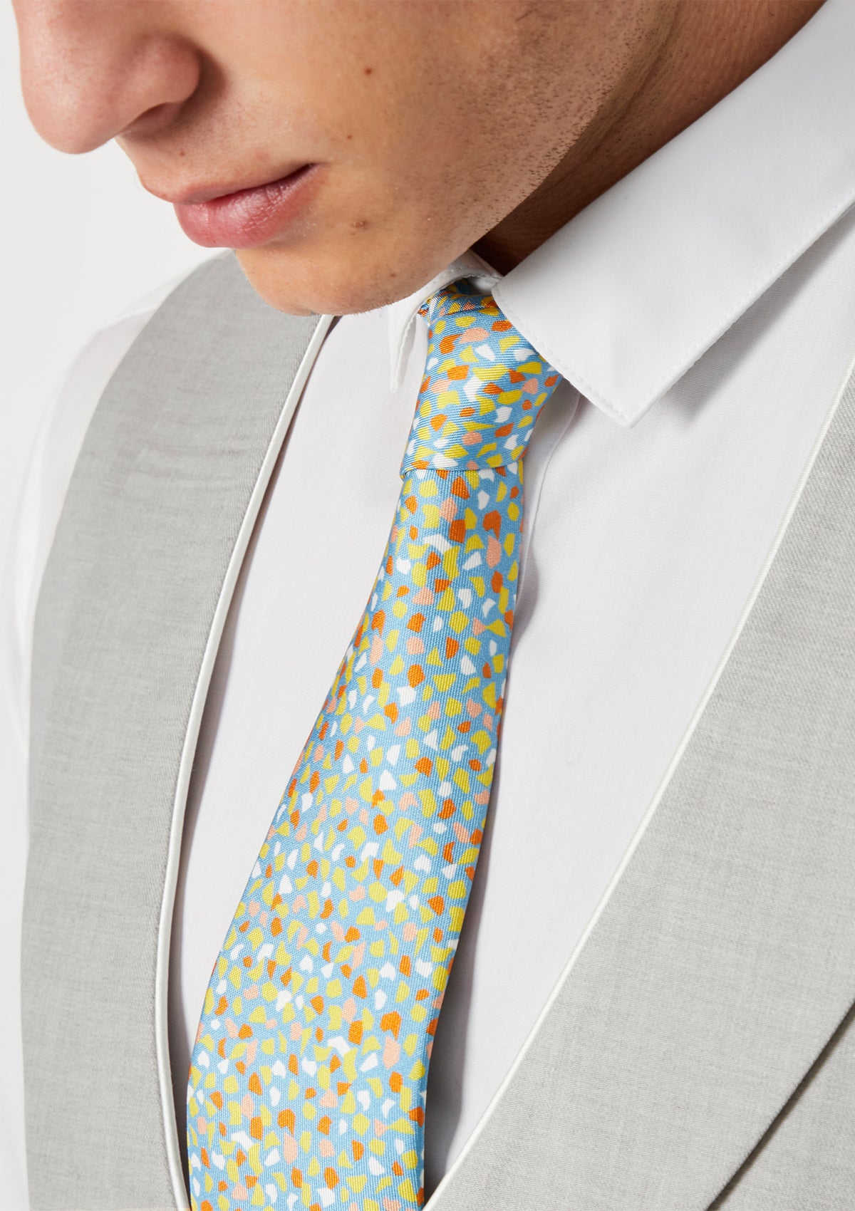 Grey Shawl Lapel Double Breasted Waistcoat, Double Breasted Waistcoat - SIRPLUS