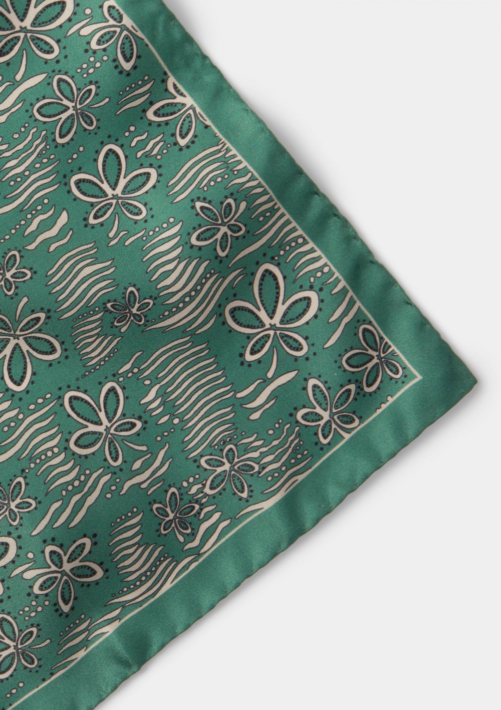 Juniper Leaf Print Silk Pocket Square, Pocket Square - SIRPLUS