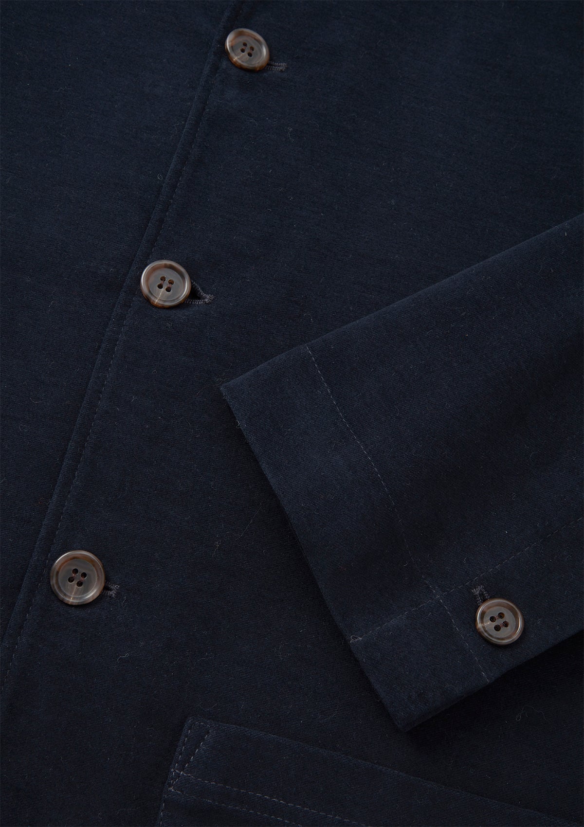 Midnight Navy Moleskin Casual Nehru Jacket