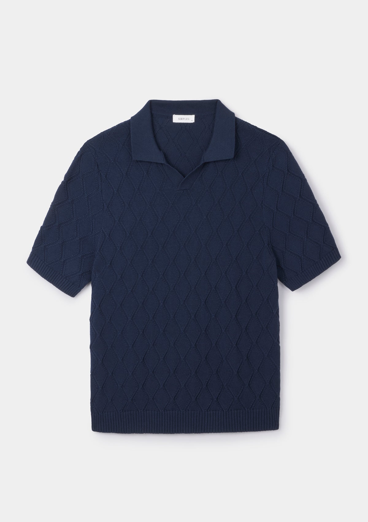 N*Y様 tttmsw 23ss diamond knit polo navy Navy Diamond Knit Resort Polo | SIRPLUS