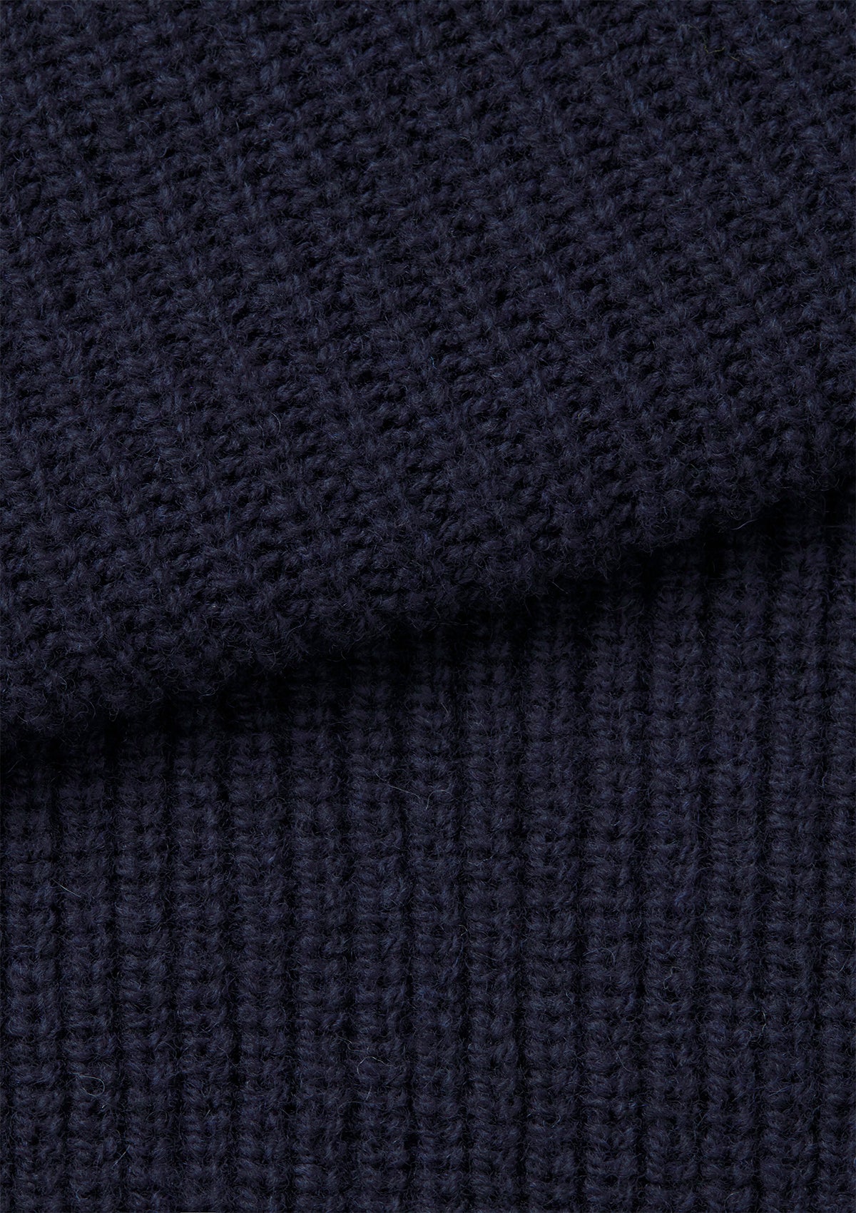 Navy Lambswool Fisherman Jumper