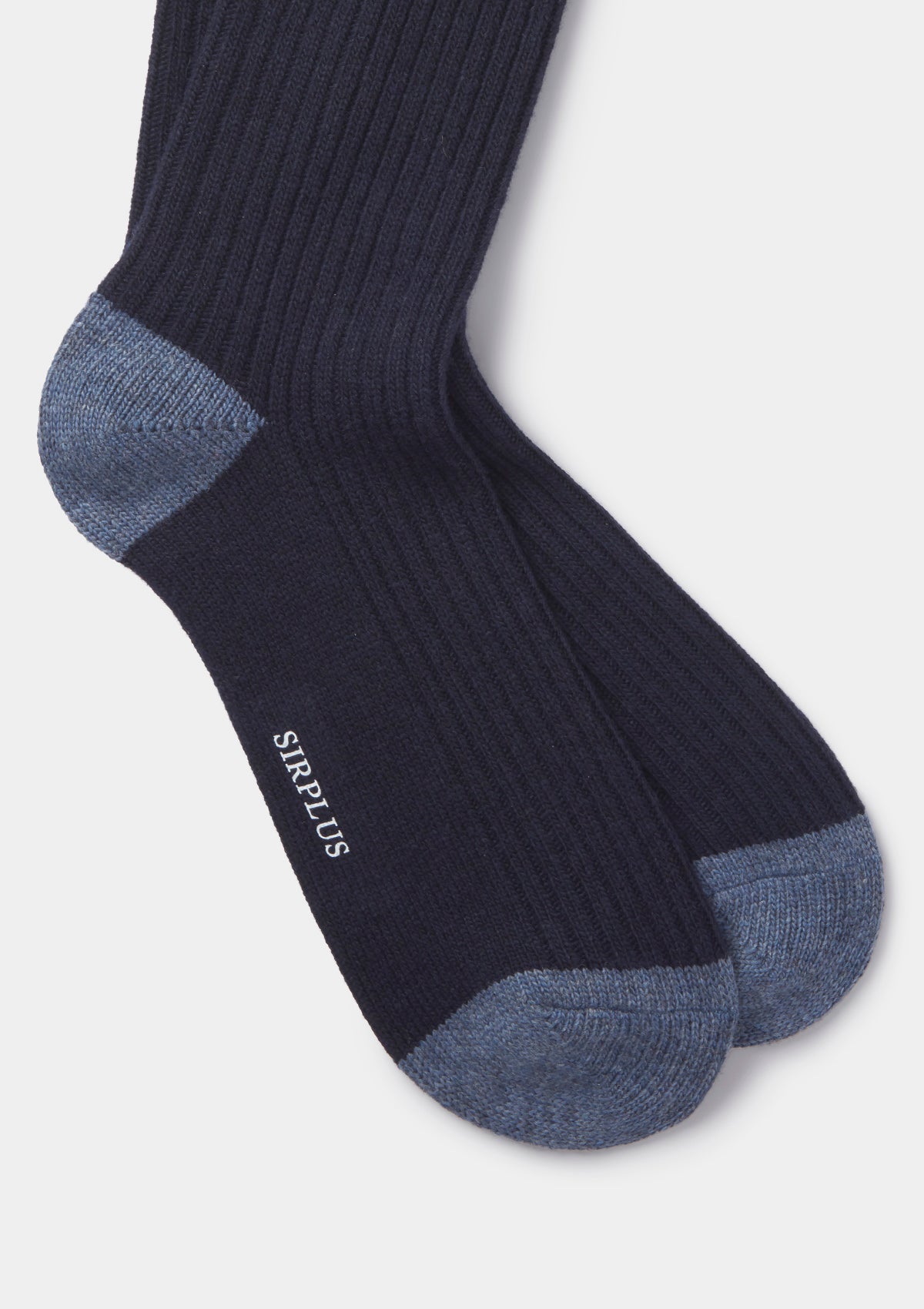 Navy & Blue Wool Cashmere Blend Socks, Socks - SIRPLUS