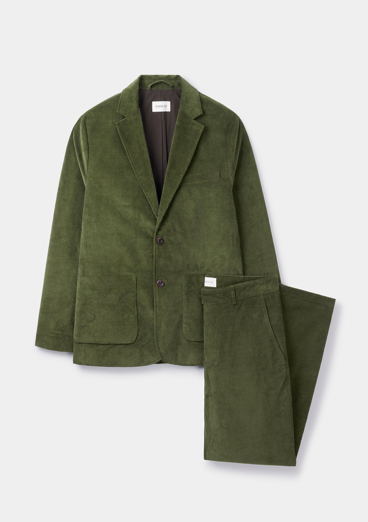 Olive Cotton Pincord Suit, Suits - SIRPLUS