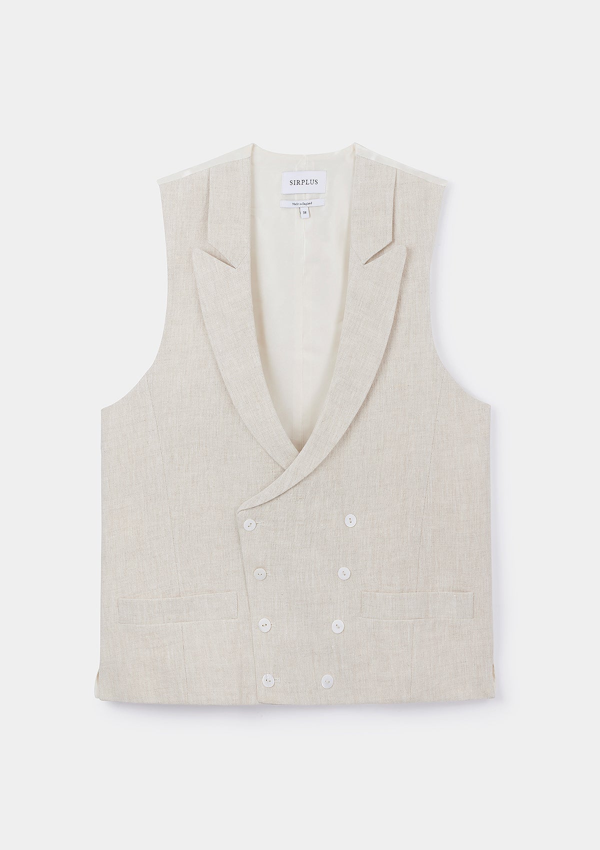 Oatmeal Peak Lapel Waistcoat SIRPLUS Formal Collection
