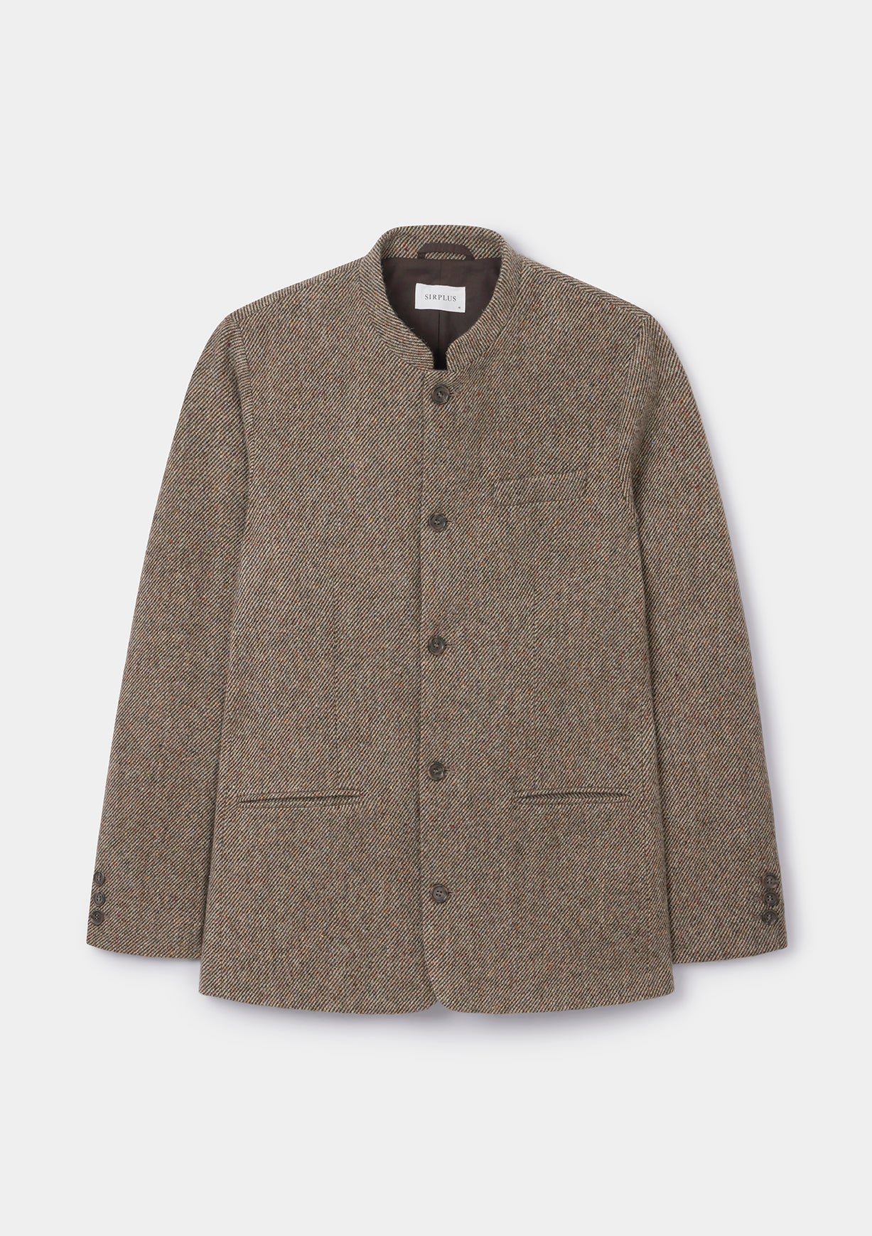 Peat Twill Donegal Tweed Nehru Jacket | SIRPLUS Peat Twill Donegal Tweed Nehru Jacket | SIRPLUS