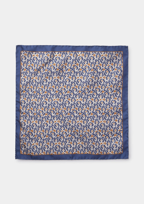 Blue Abstract Flower Print Pocket Square, Pocket Squares - SIRPLUS