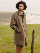 Brown Harris Tweed Wool Raglan Overcoat, Coats - SIRPLUS