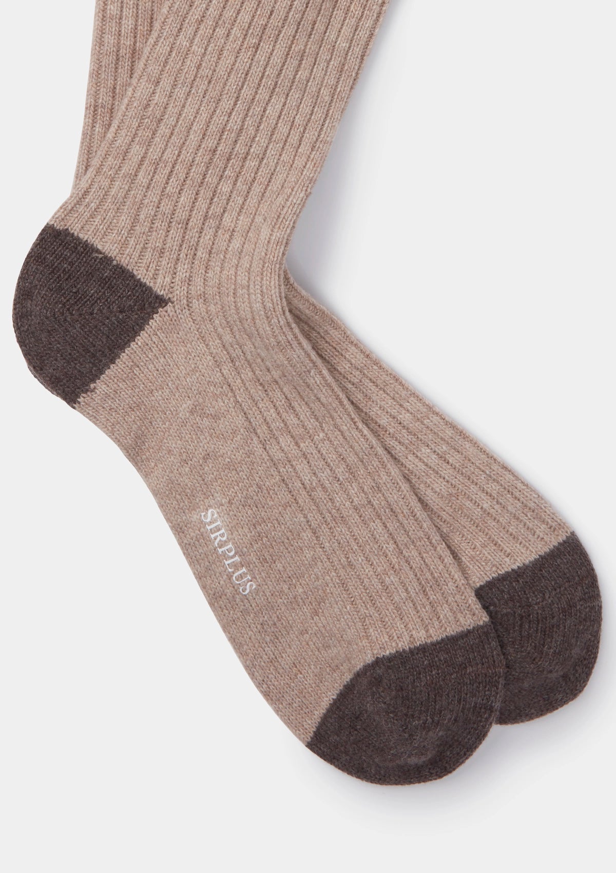 Brown Wool Cashmere Blend Socks