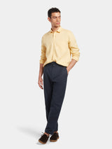 Cornfield Yellow Linen Collared Shirt, Collar Shirts - SIRPLUS