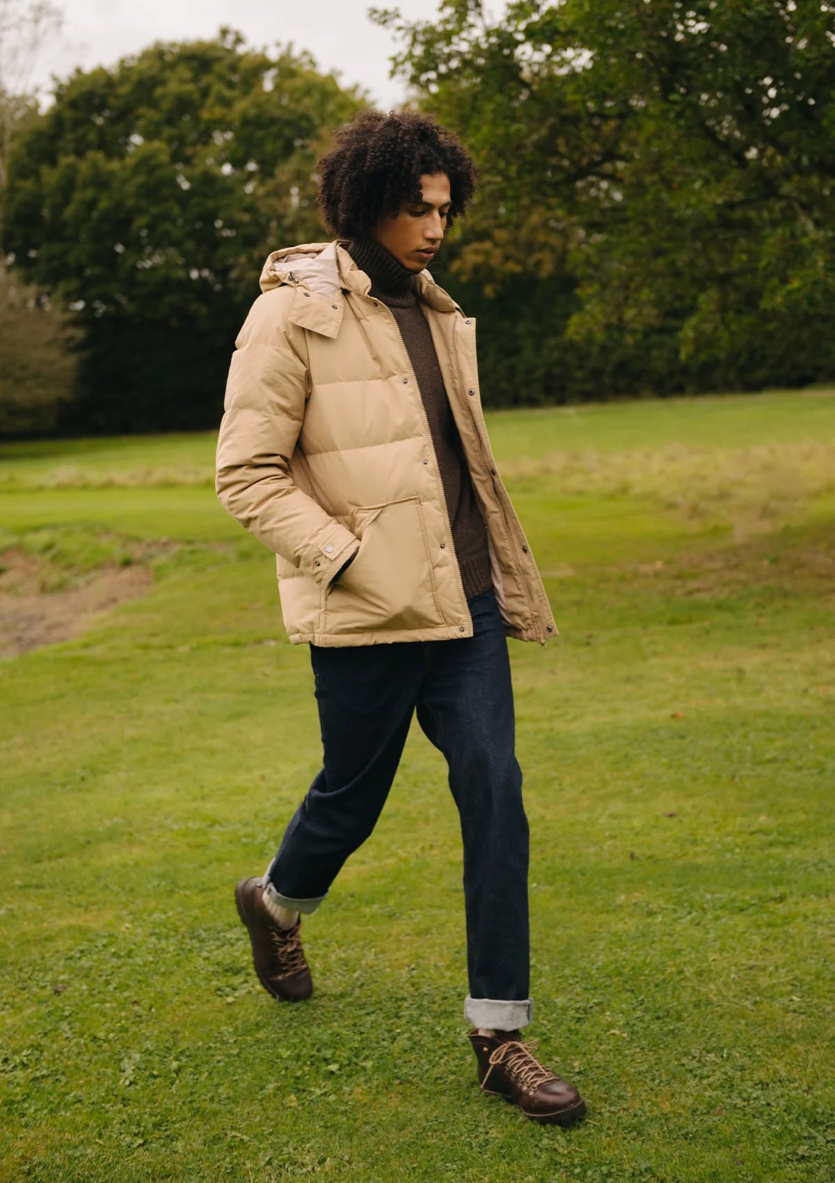 Caramel Ventile Cotton Down Jacket, Jackets - SIRPLUS