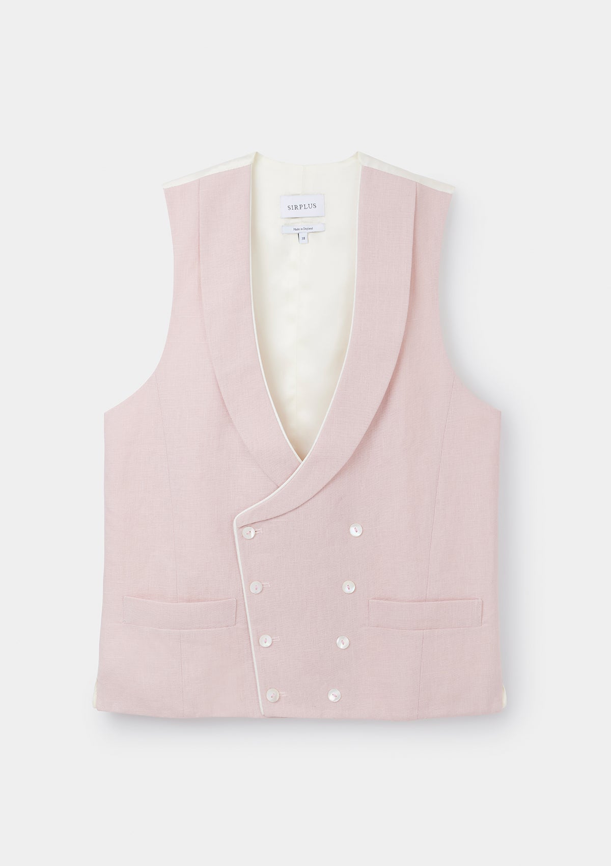 Dusty Pink Shawl Lapel Double Breasted Waistcoat | SIRPLUS