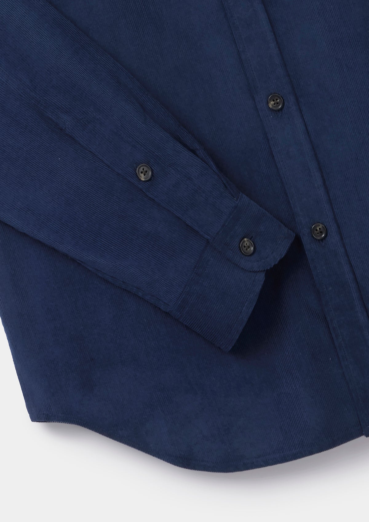 French Navy Needlecord Collared Shirt