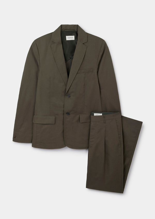 Green Cotton Linen Tailored Blazer, Blazer - SIRPLUS