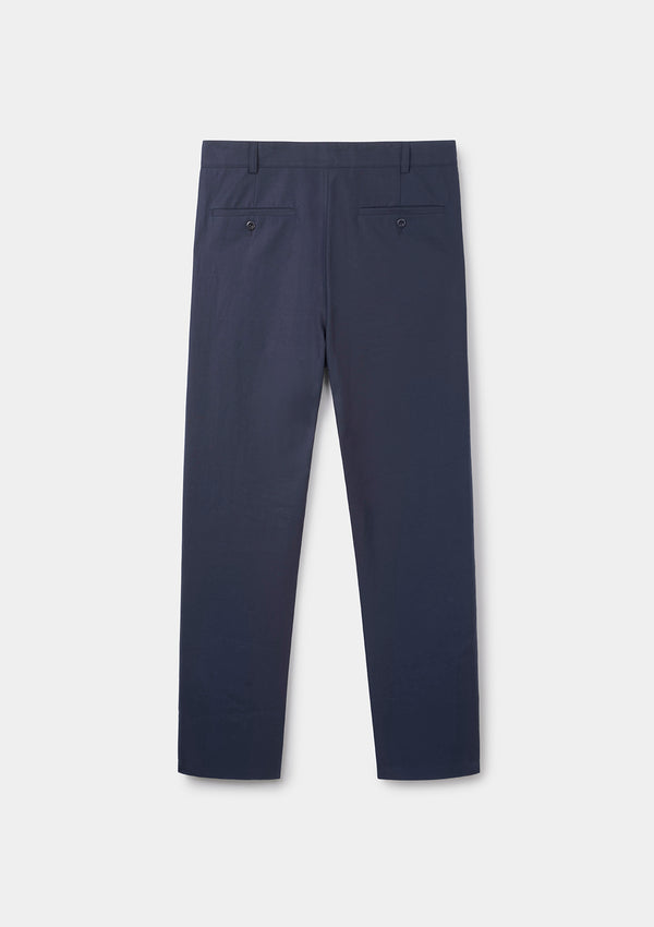 Navy Cotton Linen Chinos, Casual Trousers - SIRPLUS