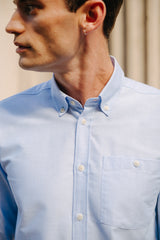 Pale Blue Oxford Button Down Shirt, Collar Shirt - SIRPLUS