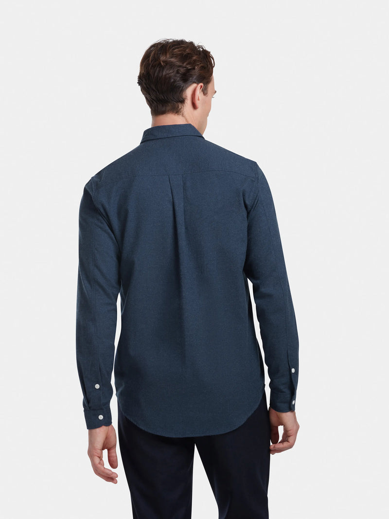 Navy Cotton Cashmere Shirt, Collar Shirt - SIRPLUS