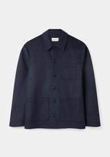 Navy Wool Cashmere Chore Jacket, Chore Jackets - SIRPLUS
