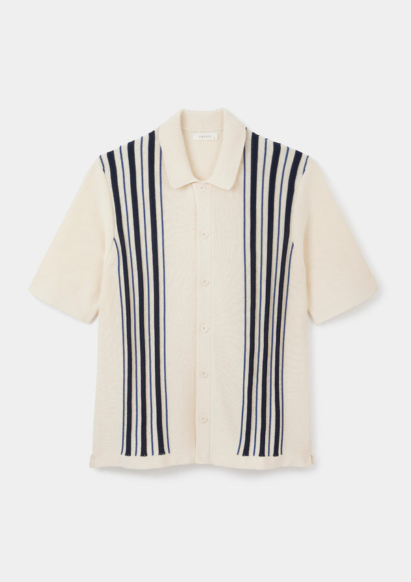 Navy & Blue Textured Stripe Polo, Polo Shirts - SIRPLUS