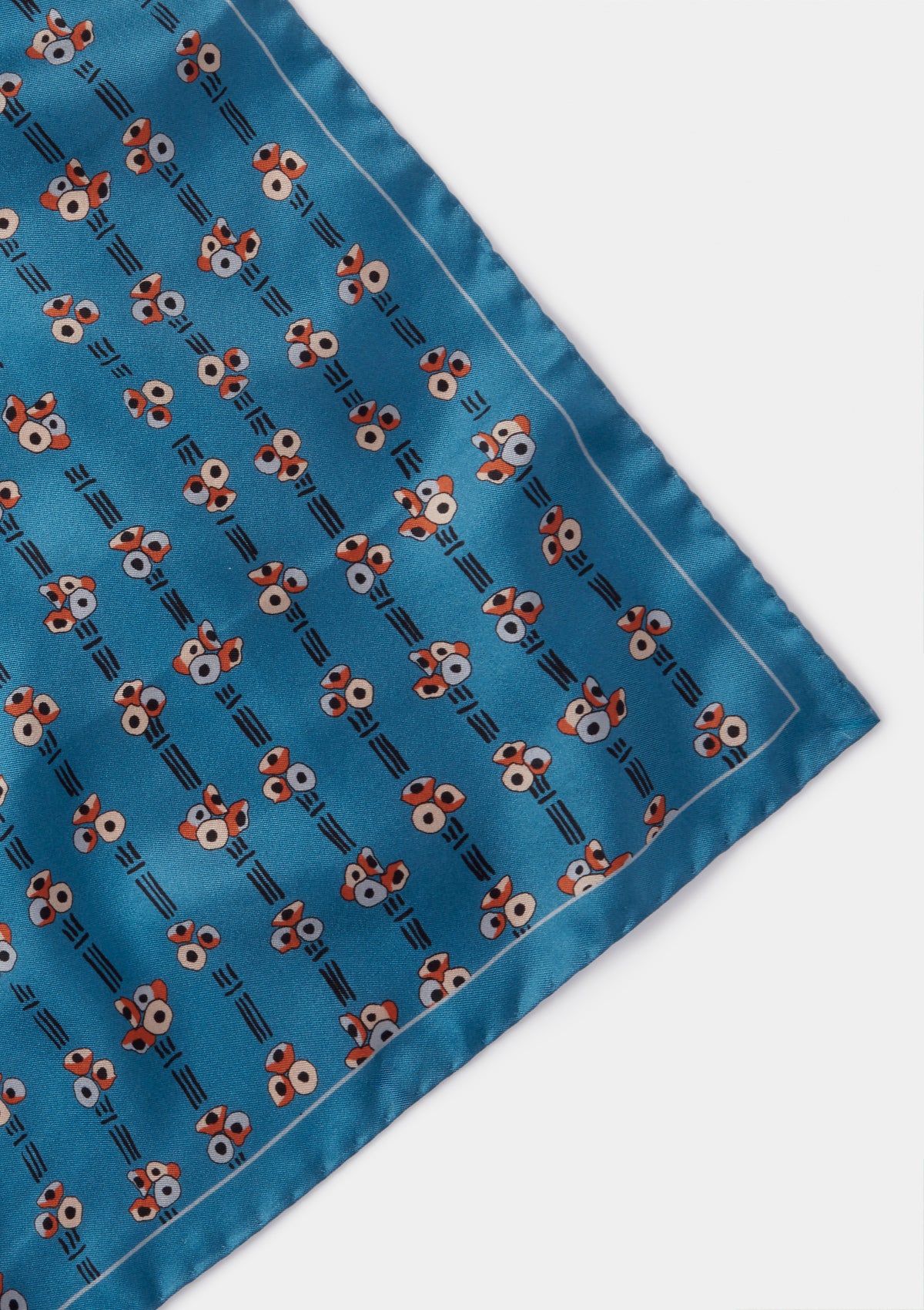 Slate Blue Spring Print Silk Pocket Square, Pocket Square - SIRPLUS