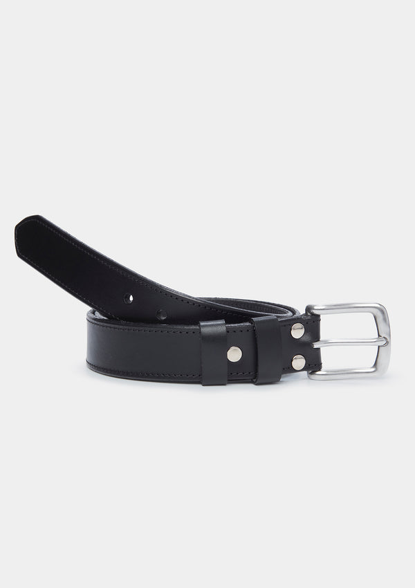 Sirplus x Tanner Bates Black Leather Belt, Belts - SIRPLUS