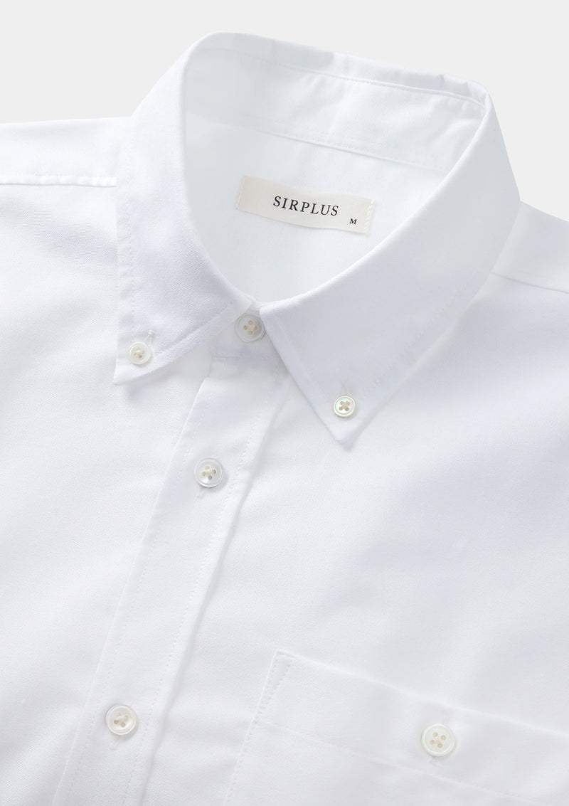 White Oxford Button-Down Collared Shirt, Collar Shirts - SIRPLUS