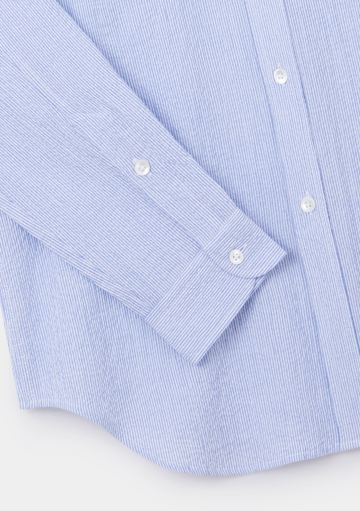 White Seersucker Stripe Grandad Shirt, Grandad Shirt - SIRPLUS