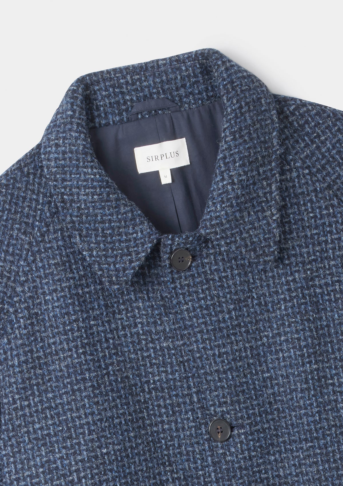 Blue Basketweave Harris Tweed Wool Overcoat, Coat - SIRPLUS