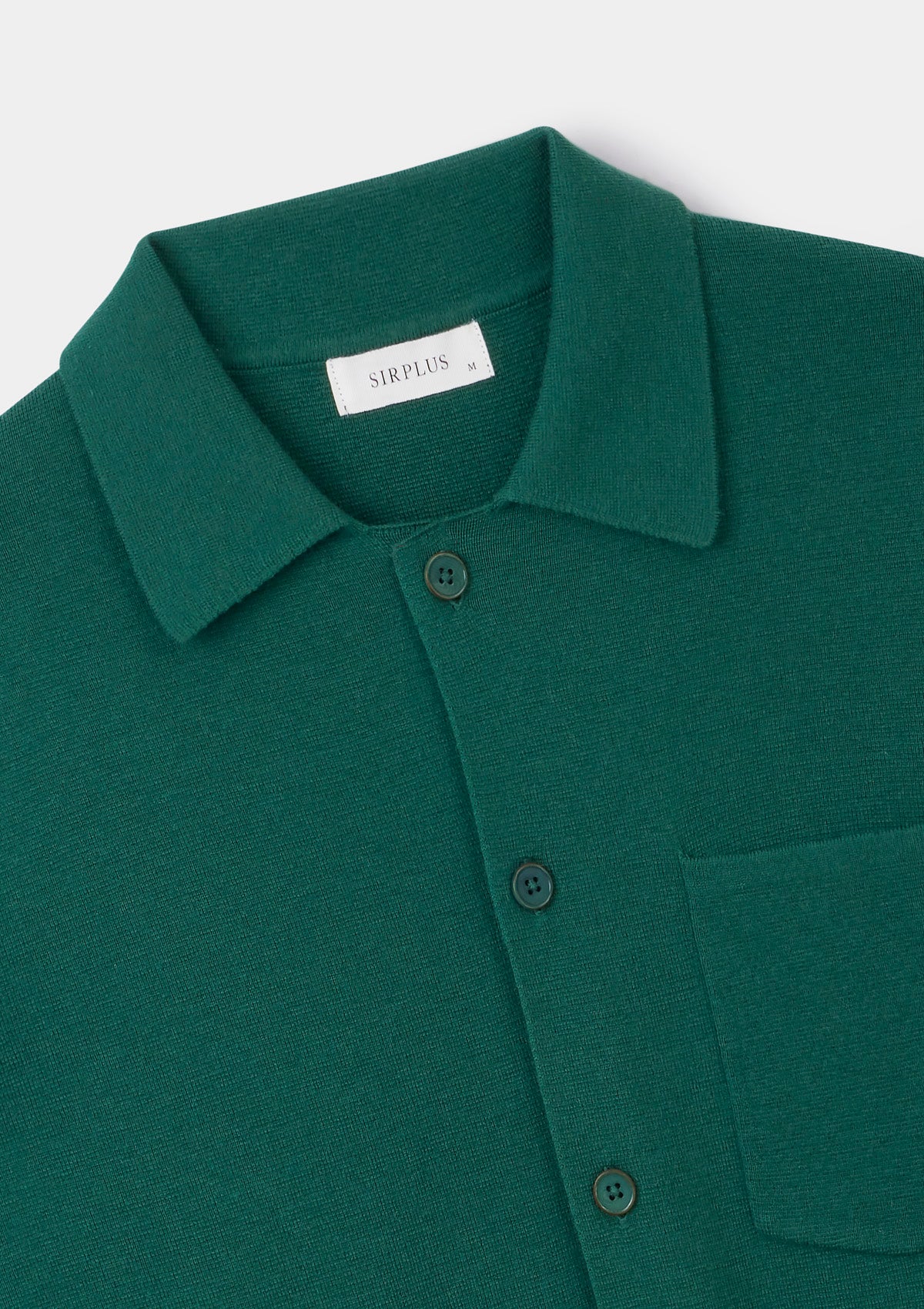 Lush Green Merino Knit Polo Shirt, Polo Shirt - SIRPLUS