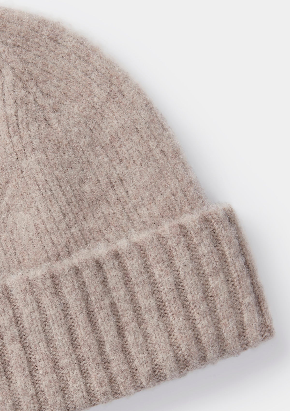 Oat Lambswool Ribbed Beanie, Hat - SIRPLUS