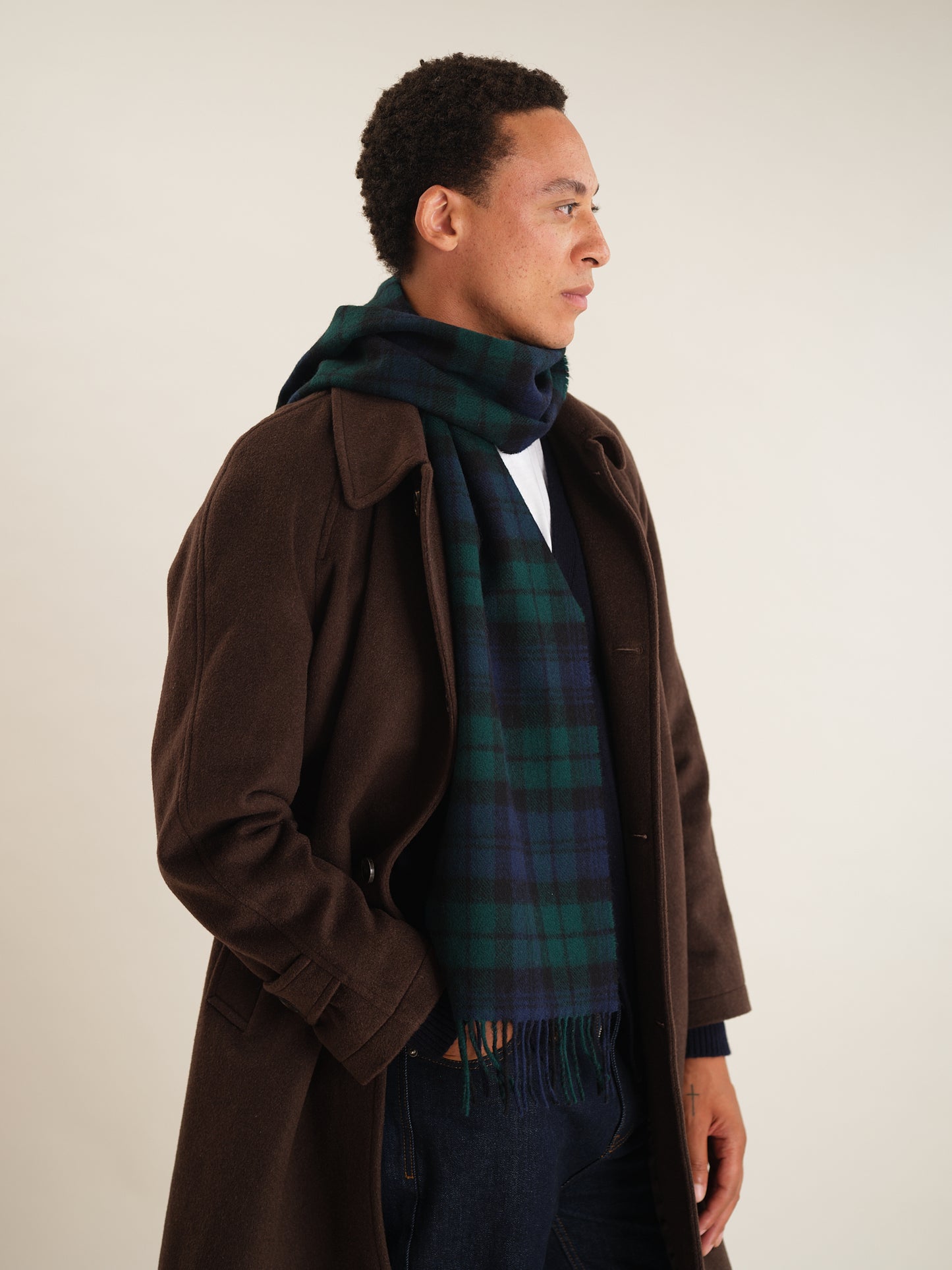 Black Watch Tartan Lambswool Scarf, Scarf - SIRPLUS