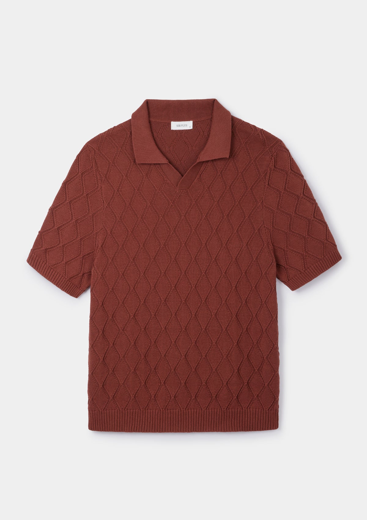 Terracotta Diamond Knit Resort Polo | SIRPLUS