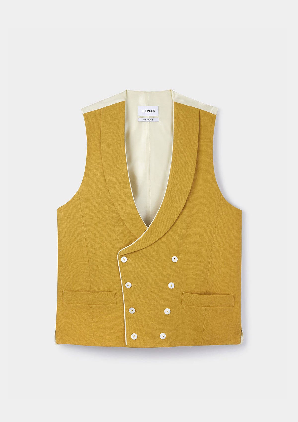 Mustard Shawl Lapel Double Breasted Waistcoat | SIRPLUS