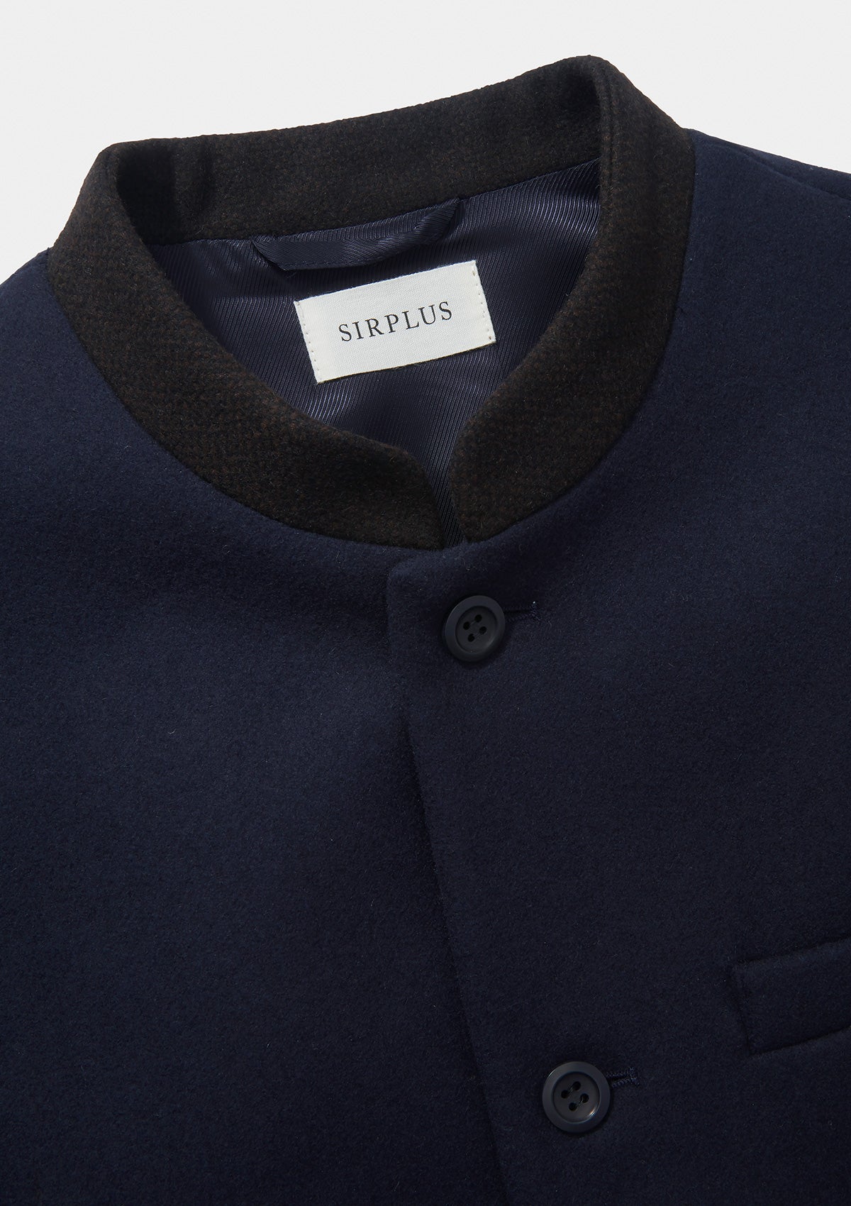 Navy & Dark Brown Wool Nehru Waistcoat, Nehru Waistcoats - SIRPLUS